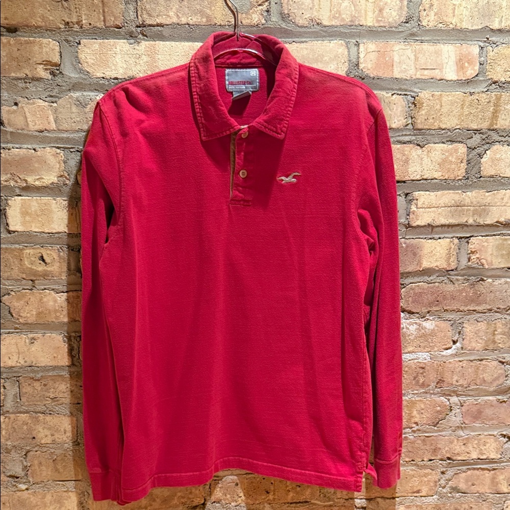 Hollister men’s size small, long sleeve cotton polo shirt